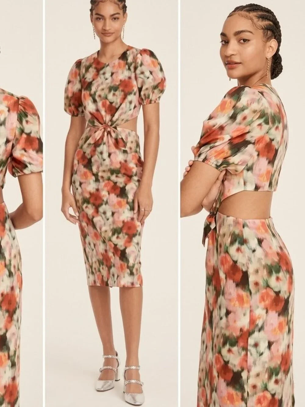 NWT J.Crew Cutout Dress in Red Multi Liberty® Hazy Days Floral 12